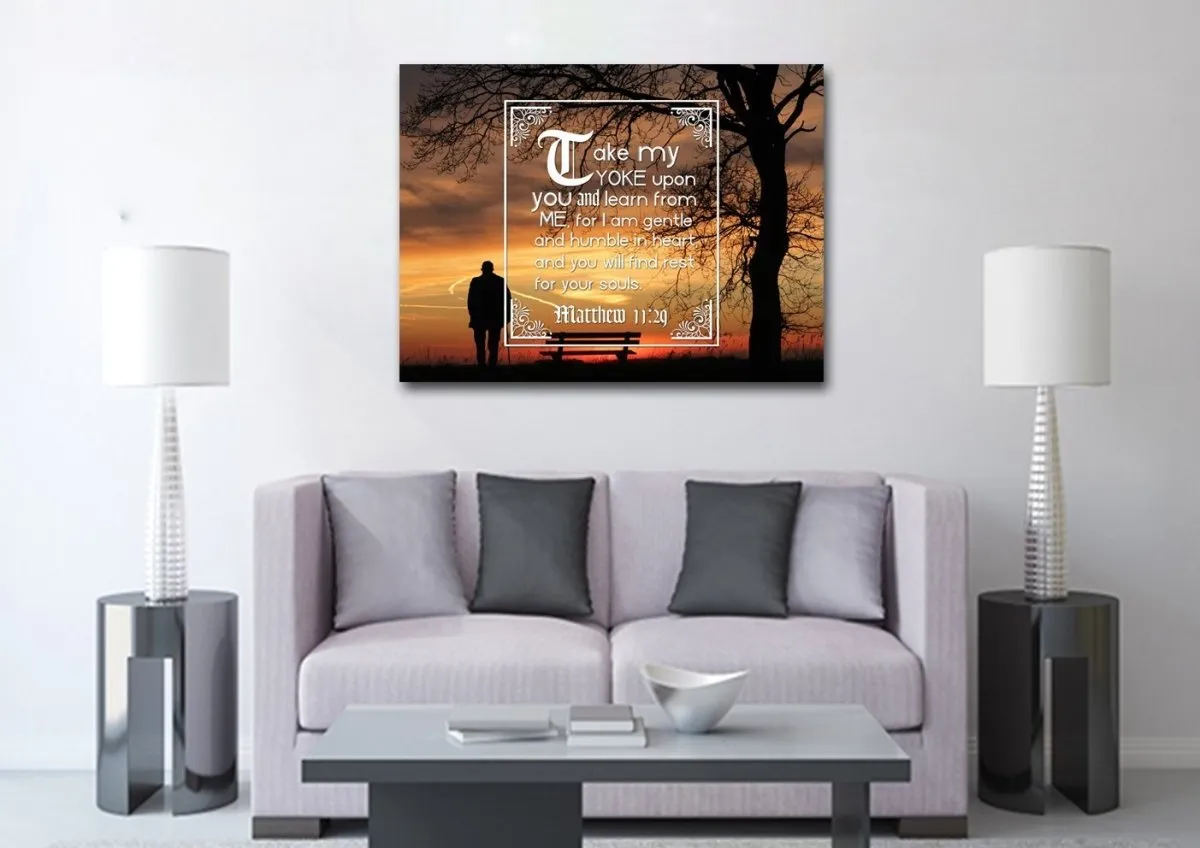 Matthew 1129 Canvas Wall Art Print S - Christian Canvas Wall Art