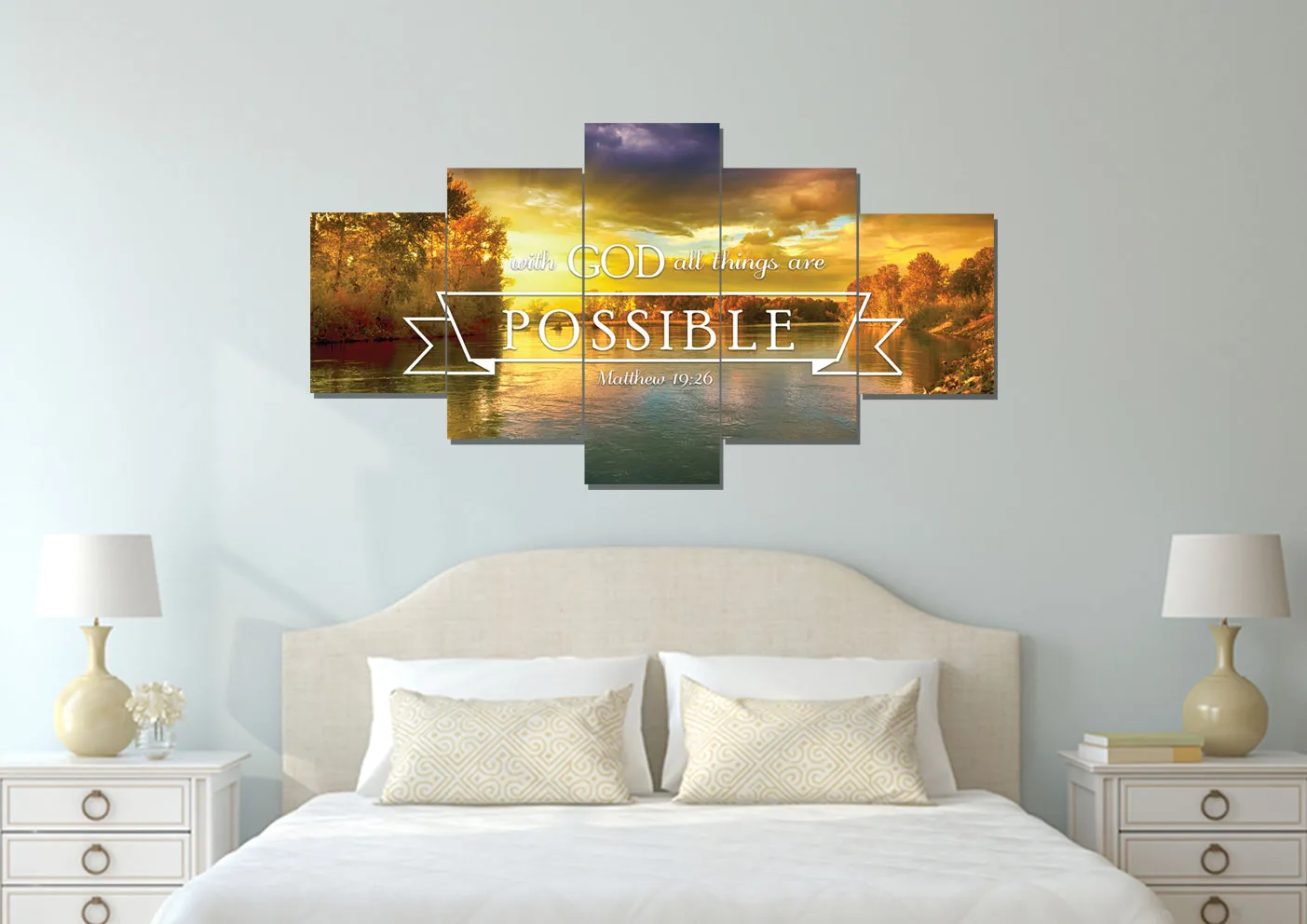 Matthew 1926 #2 With God All Things Are Possible Canvas Wall Art Print - Christian Canvas Wall Art