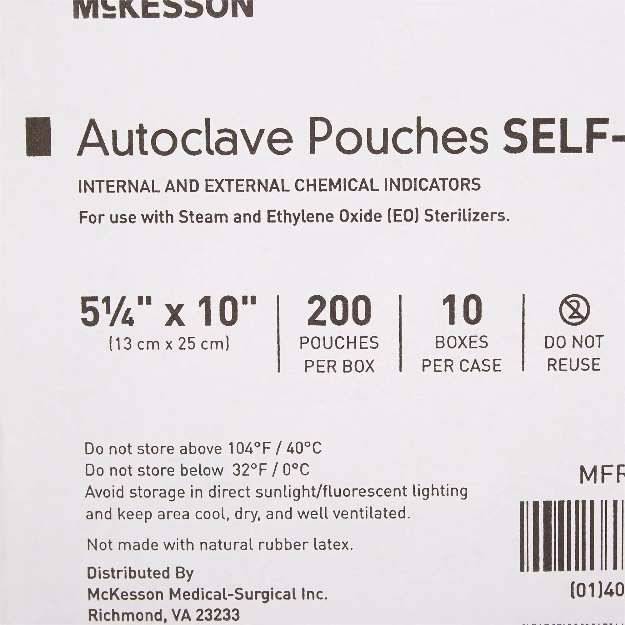McKesson Sterilization Pouch, 5¼ x 10 Inch