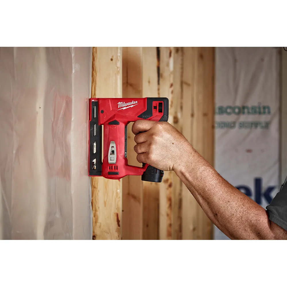 Milwaukee 2447-20x2BSK M12 12V 3/8" Crown Stapler w/ 4AH and 2AH Starter Kit
