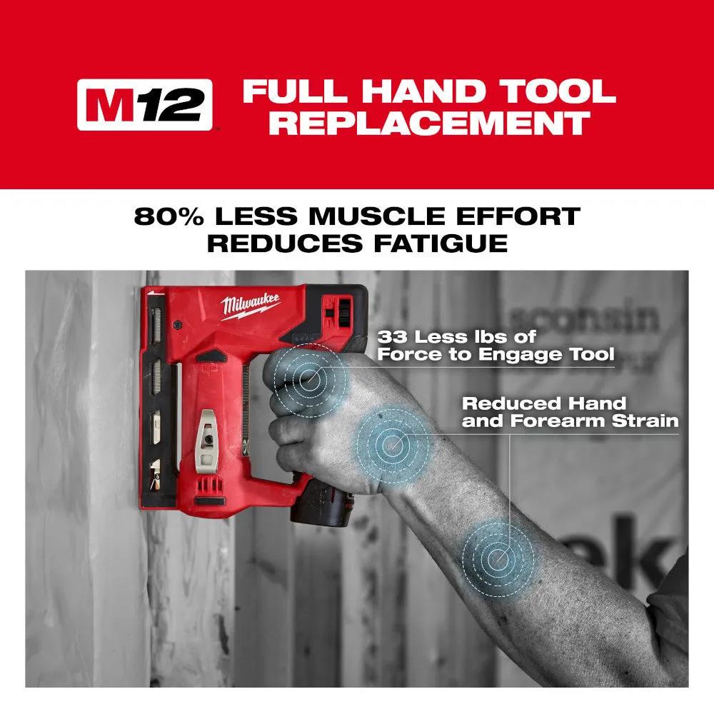 Milwaukee 2447-20x2BSK M12 12V 3/8" Crown Stapler w/ 4AH and 2AH Starter Kit