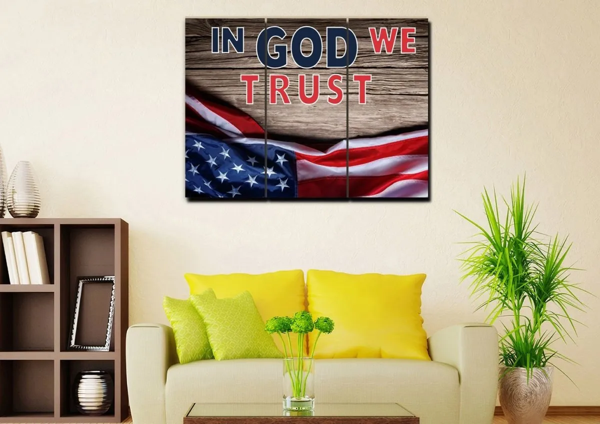 On Board American Flag Patriotic Wall Art - Christian Canvas Wall Art
