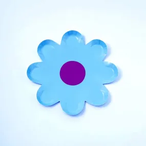 Party Paper Plate | Blue Daisy Shaped | Set of 10