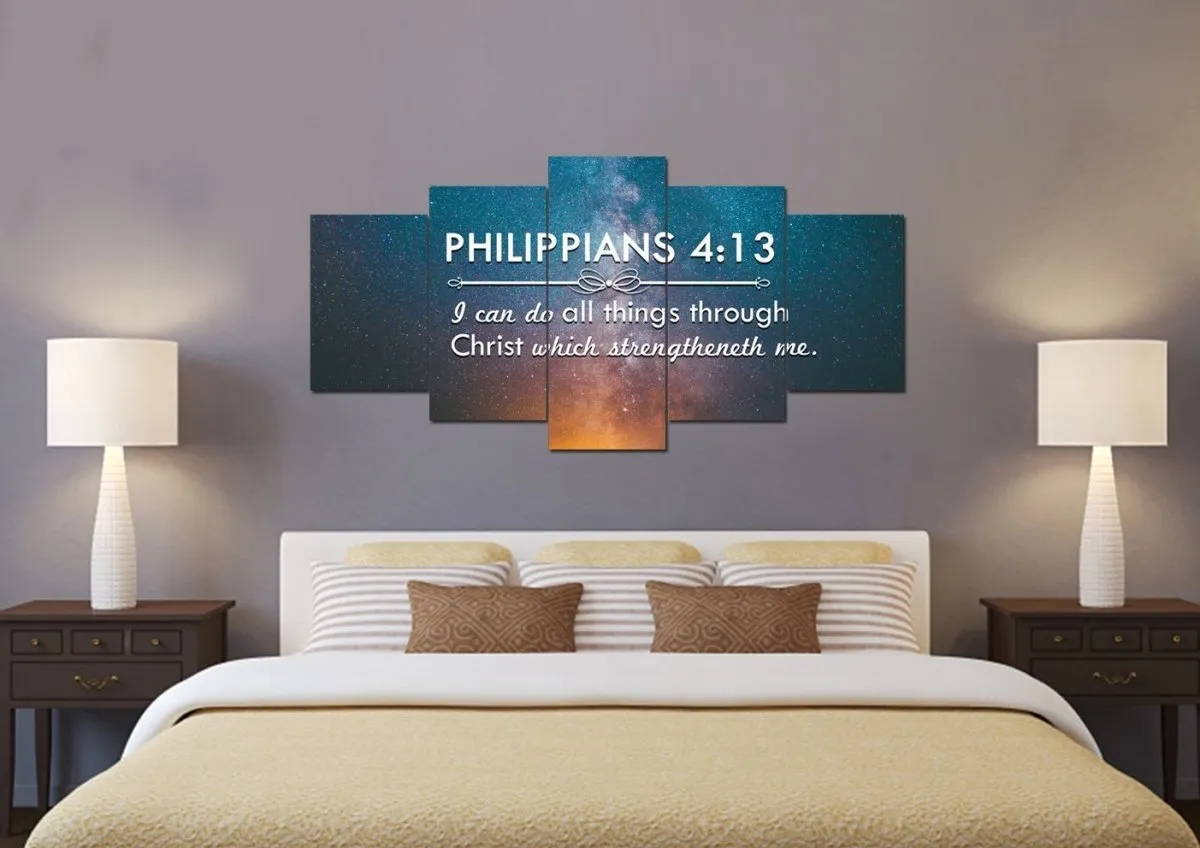Philippians 413 Kjv #4 Bible Verse Canvas Wall Art - Christian Canvas Wall Art