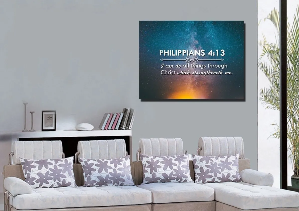 Philippians 413 Kjv #4 Bible Verse Canvas Wall Art - Christian Canvas Wall Art