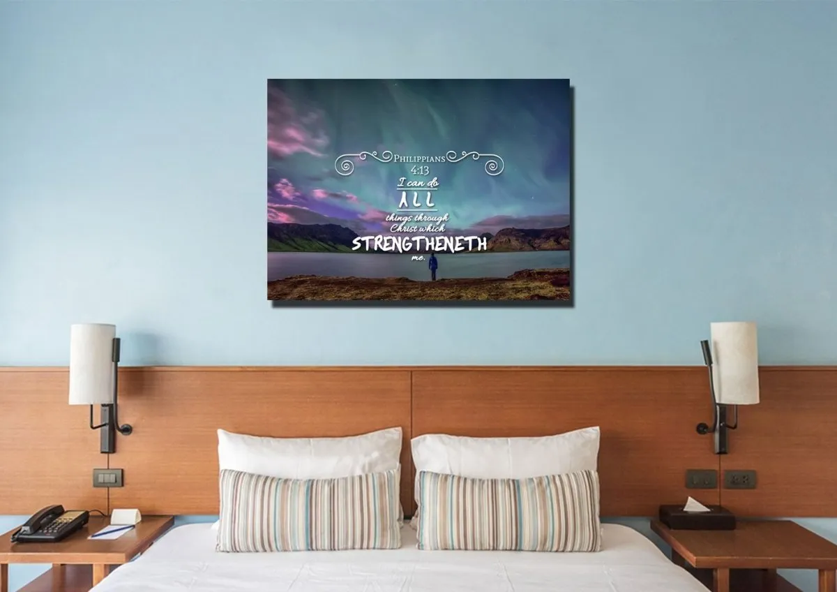 Philippians 413 Kjv #6 Bible Verse Canvas Wall Art - Christian Canvas Wall Art