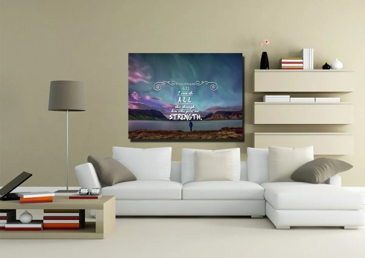 Philippians 413 Niv #6 Bible Verse Canvas Wall Art - Christian Canvas Wall Art
