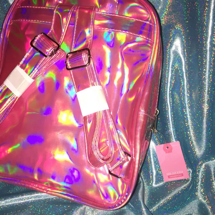 Pink Heart Laser Backpack