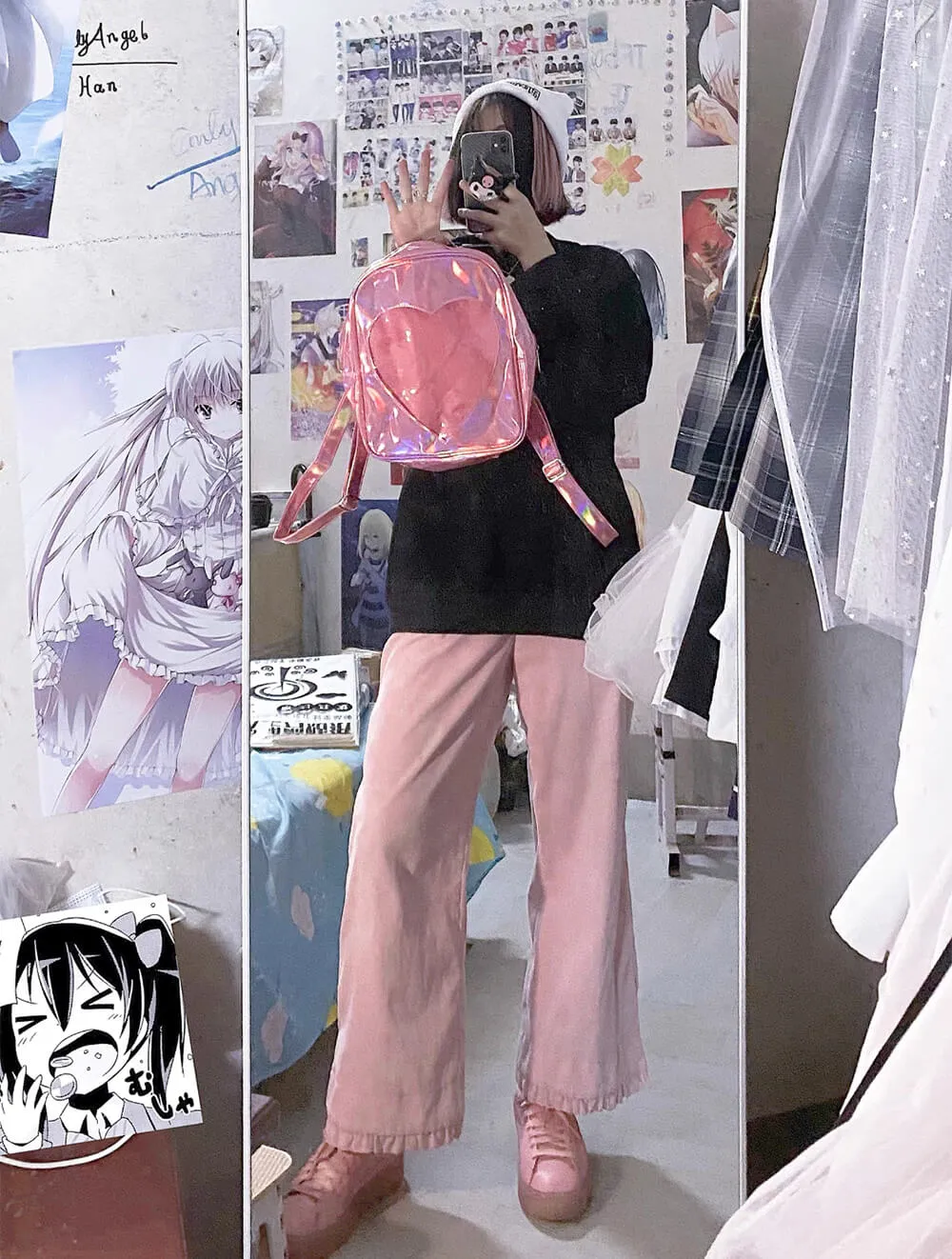 Pink Heart Laser Backpack