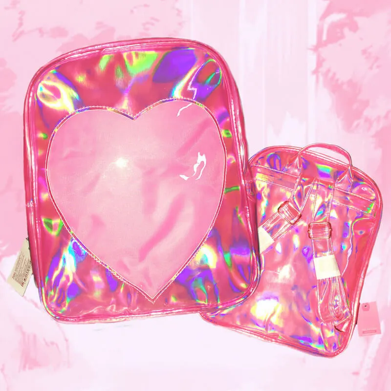 Pink Heart Laser Backpack