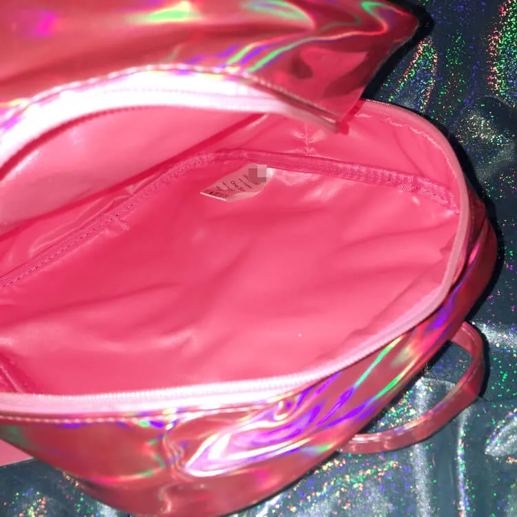 Pink Heart Laser Backpack