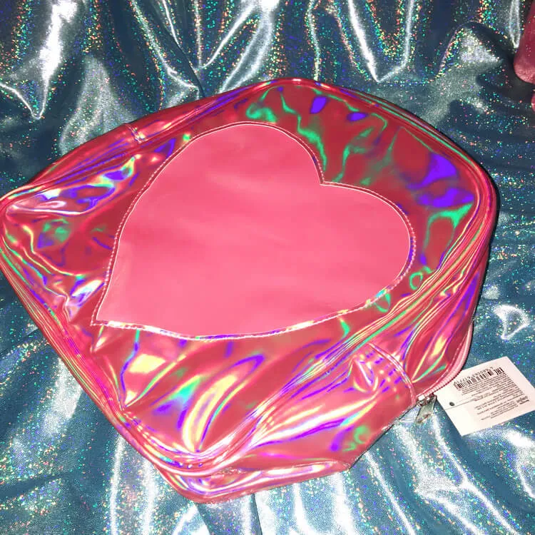 Pink Heart Laser Backpack