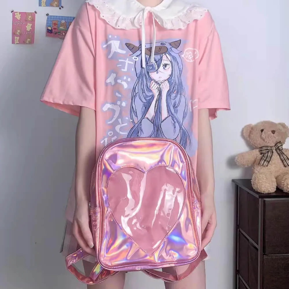 Pink Heart Laser Backpack