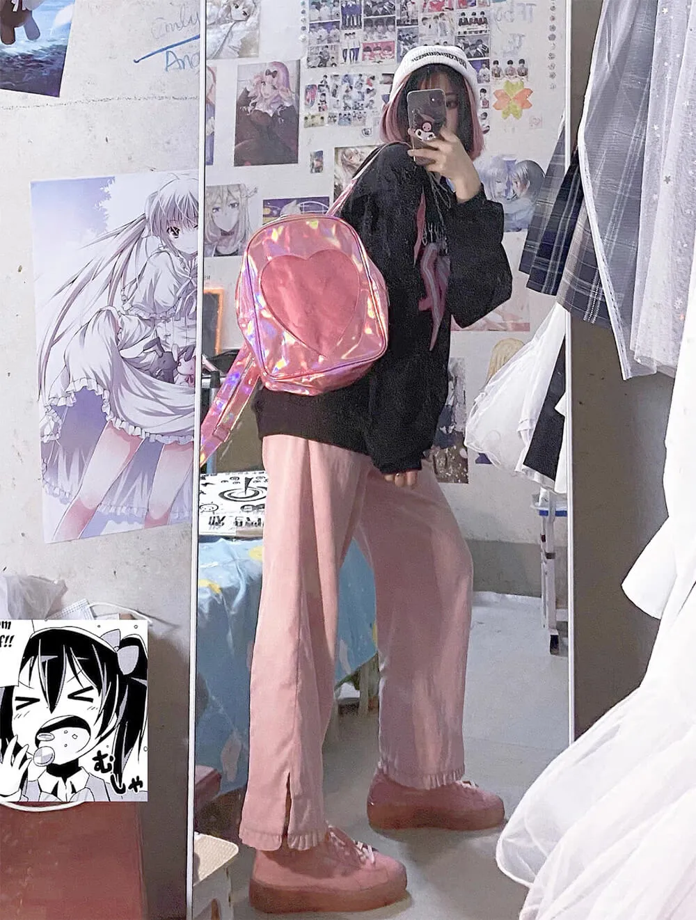 Pink Heart Laser Backpack