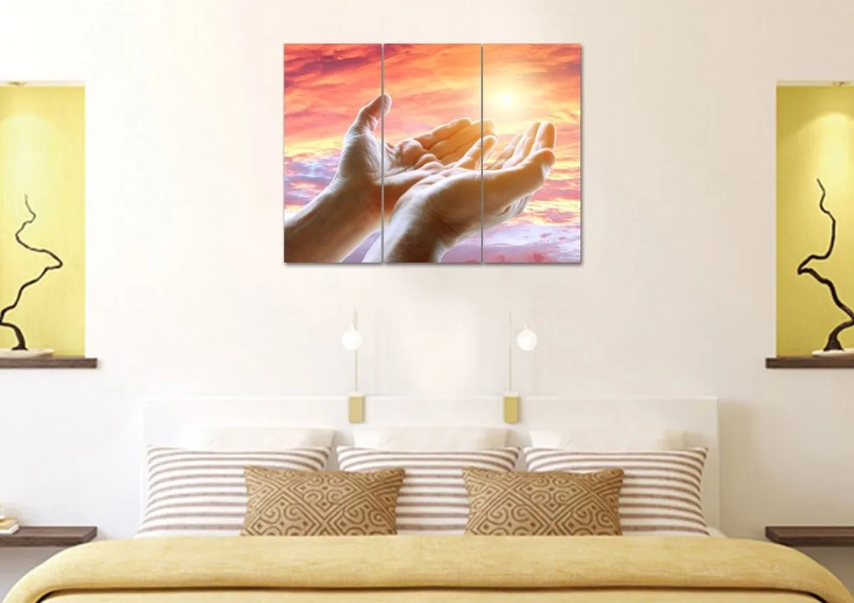 Prayer With Open Hands Wall Art - Christian Canvas Wall Art