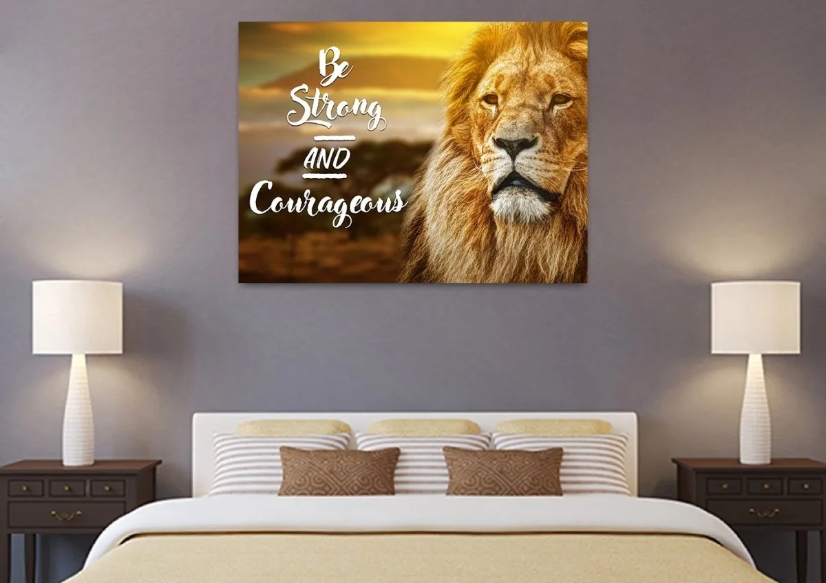 Pride Lion #6 Joshua 19 Be Strong And Courageous Wall Art - Christian Canvas Wall Art