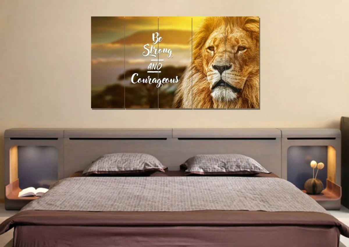 Pride Lion #6 Joshua 19 Be Strong And Courageous Wall Art - Christian Canvas Wall Art