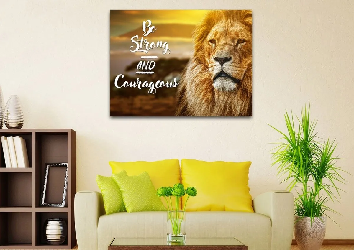 Pride Lion #6 Joshua 19 Be Strong And Courageous Wall Art - Christian Canvas Wall Art