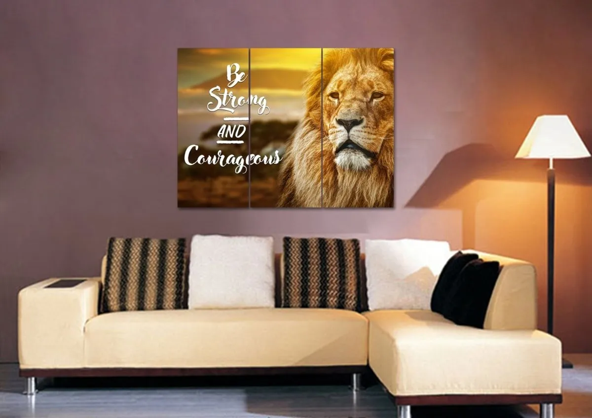 Pride Lion #6 Joshua 19 Be Strong And Courageous Wall Art - Christian Canvas Wall Art