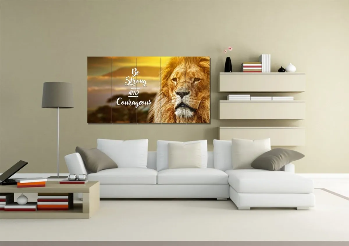 Pride Lion #6 Joshua 19 Be Strong And Courageous Wall Art - Christian Canvas Wall Art