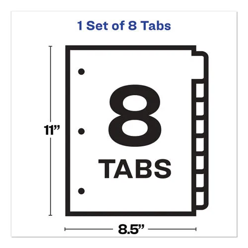 Print And Apply Index Maker Clear Label Plastic Dividers W/printable Label Strip, 8-tab, 11 X 8.5, Frosted Clear Tabs, 1 Set