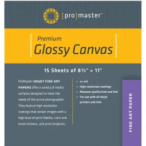 ProMaster Premium Glossy Canvas - 8 1/2"x11'' - 15 Sheets