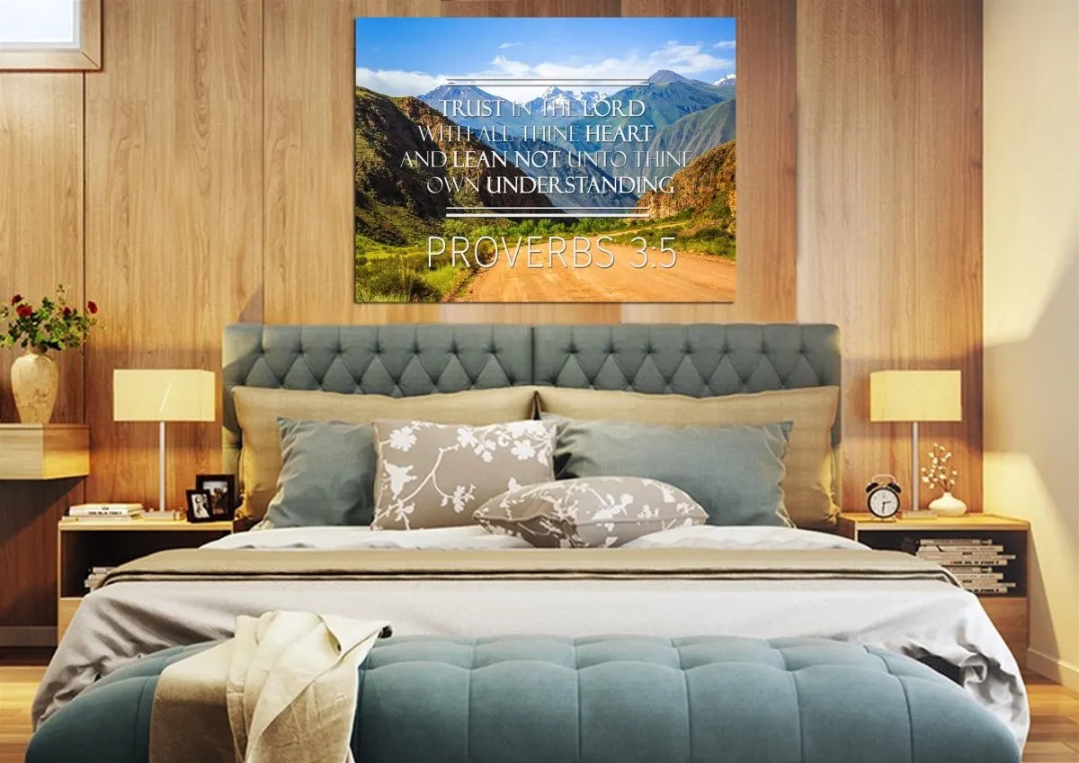 Proverbs 35 #3 Kjv Trust In The Lord With All Thine Heart Bible Verse Wall Art Canvas - Christian Canvas Wall Art