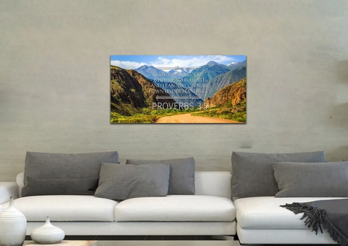 Proverbs 35 #3 Kjv Trust In The Lord With All Thine Heart Bible Verse Wall Art Canvas - Christian Canvas Wall Art