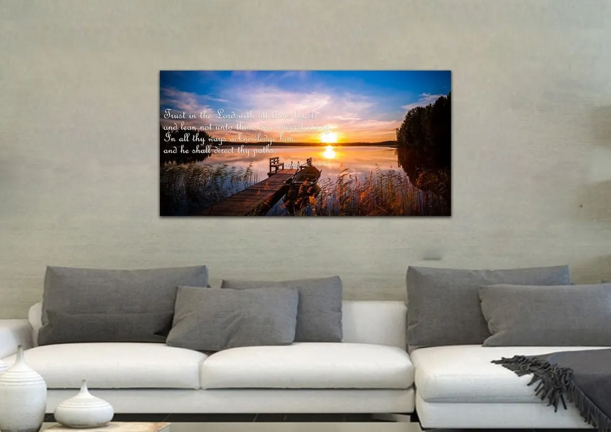 Proverbs 35-6 #15 Kjv 'Trust In The Lord' Christian Scripture Wall Art Canvas - Christian Canvas Wall Art