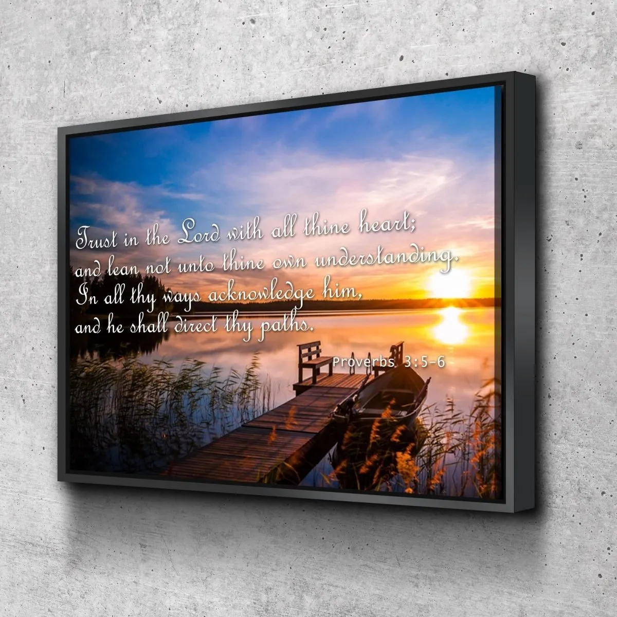 Proverbs 35-6 #15 Kjv 'Trust In The Lord' Christian Scripture Wall Art Canvas - Christian Canvas Wall Art