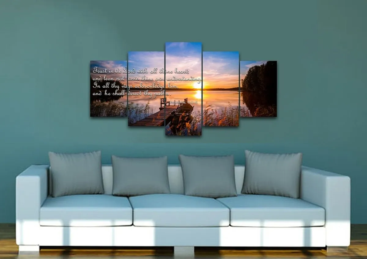 Proverbs 35-6 #15 Kjv 'Trust In The Lord' Christian Scripture Wall Art Canvas - Christian Canvas Wall Art