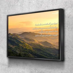 Proverbs 35-6 #19 'Trust In The Lord With All Your Heart' Bible Verse Canvas Wall Art - Christian Canvas Wall Art