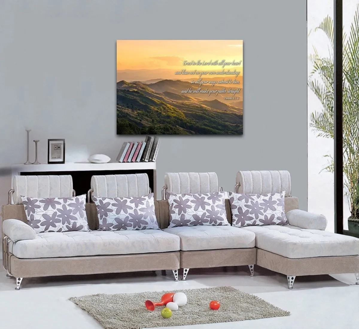 Proverbs 35-6 #19 'Trust In The Lord With All Your Heart' Bible Verse Canvas Wall Art - Christian Canvas Wall Art