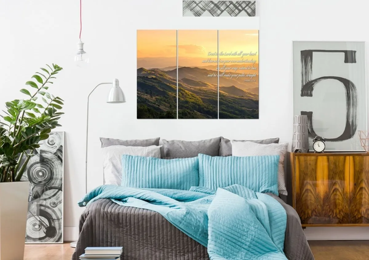 Proverbs 35-6 #19 'Trust In The Lord With All Your Heart' Bible Verse Canvas Wall Art - Christian Canvas Wall Art