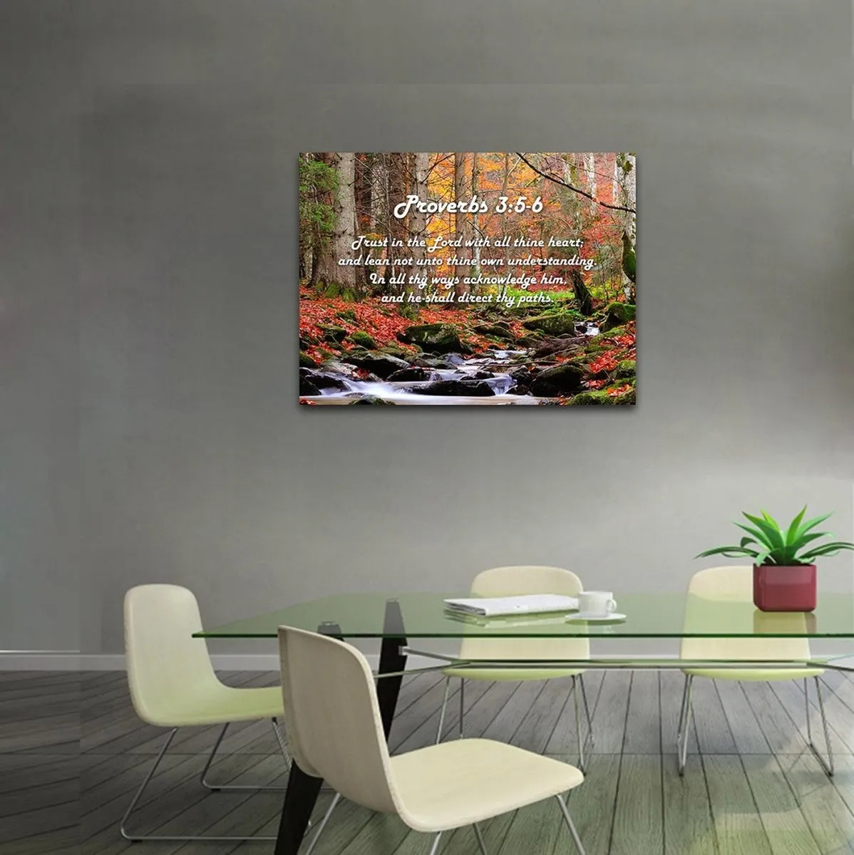 Proverbs 35-6 #27 'Trust In The Lord With All Thine Heart' Christian Scripture Wall Art Canvas - Christian Canvas Wall Art