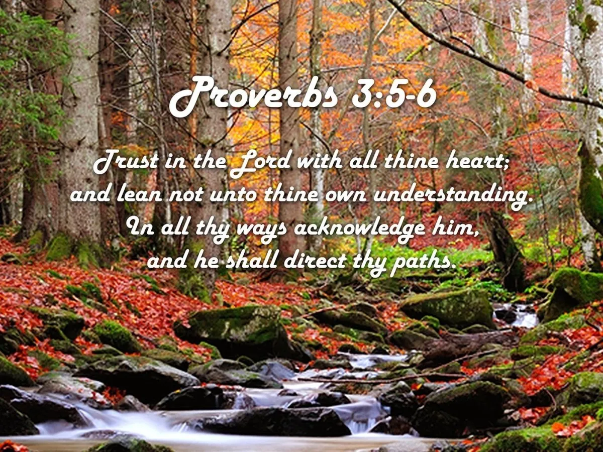 Proverbs 35-6 #27 'Trust In The Lord With All Thine Heart' Christian Scripture Wall Art Canvas - Christian Canvas Wall Art