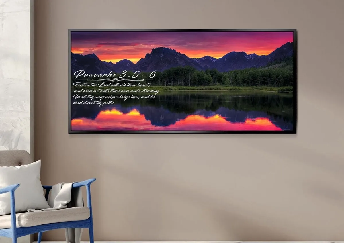 Proverbs 35-6 #35 Kjv 'Trust In The Lord With All Thine Heart' Christian Scripture Wall Art Canvas - Christian Canvas Wall Art