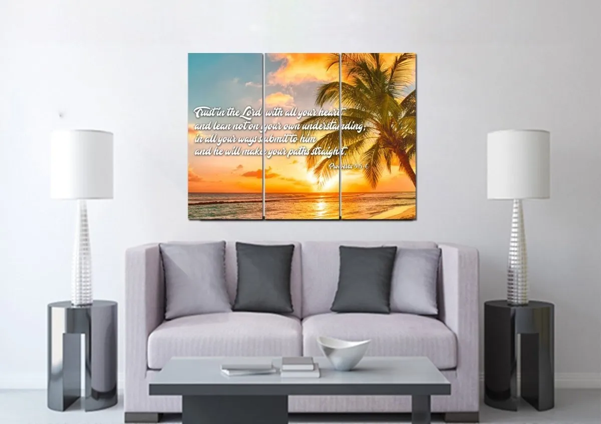 Proverbs 35-6 #4 Niv Trust In The Lord Christian Scripture Wall Art Canvas - Christian Canvas Wall Art