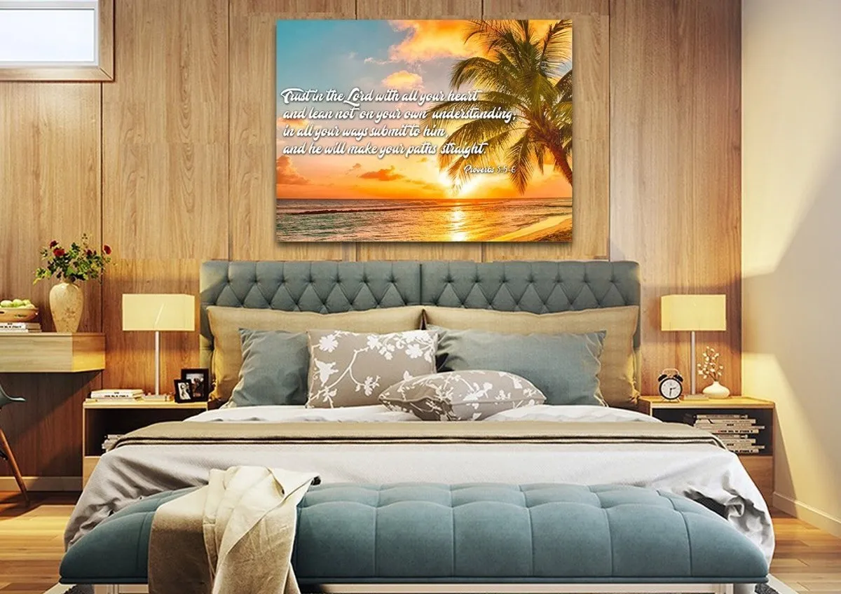 Proverbs 35-6 #4 Niv Trust In The Lord Christian Scripture Wall Art Canvas - Christian Canvas Wall Art