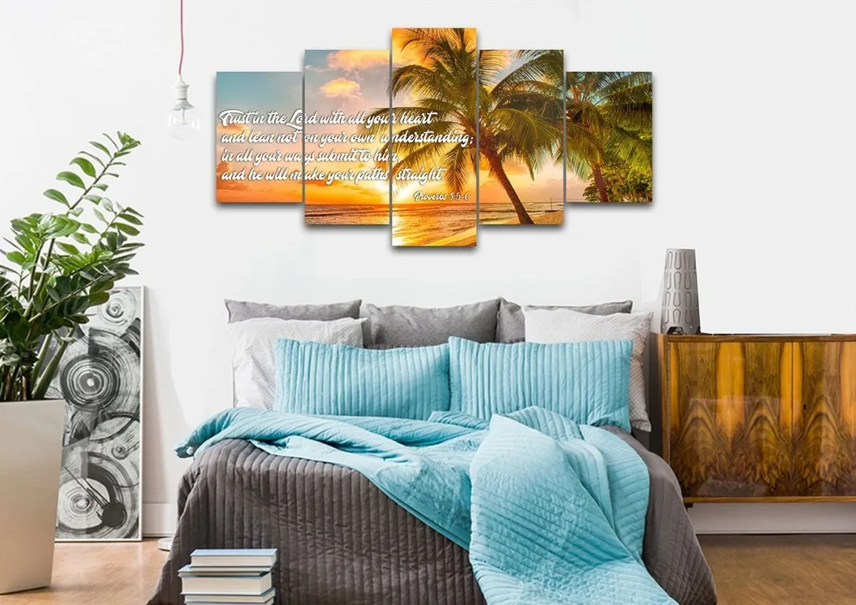 Proverbs 35-6 #4 Niv Trust In The Lord Christian Scripture Wall Art Canvas - Christian Canvas Wall Art
