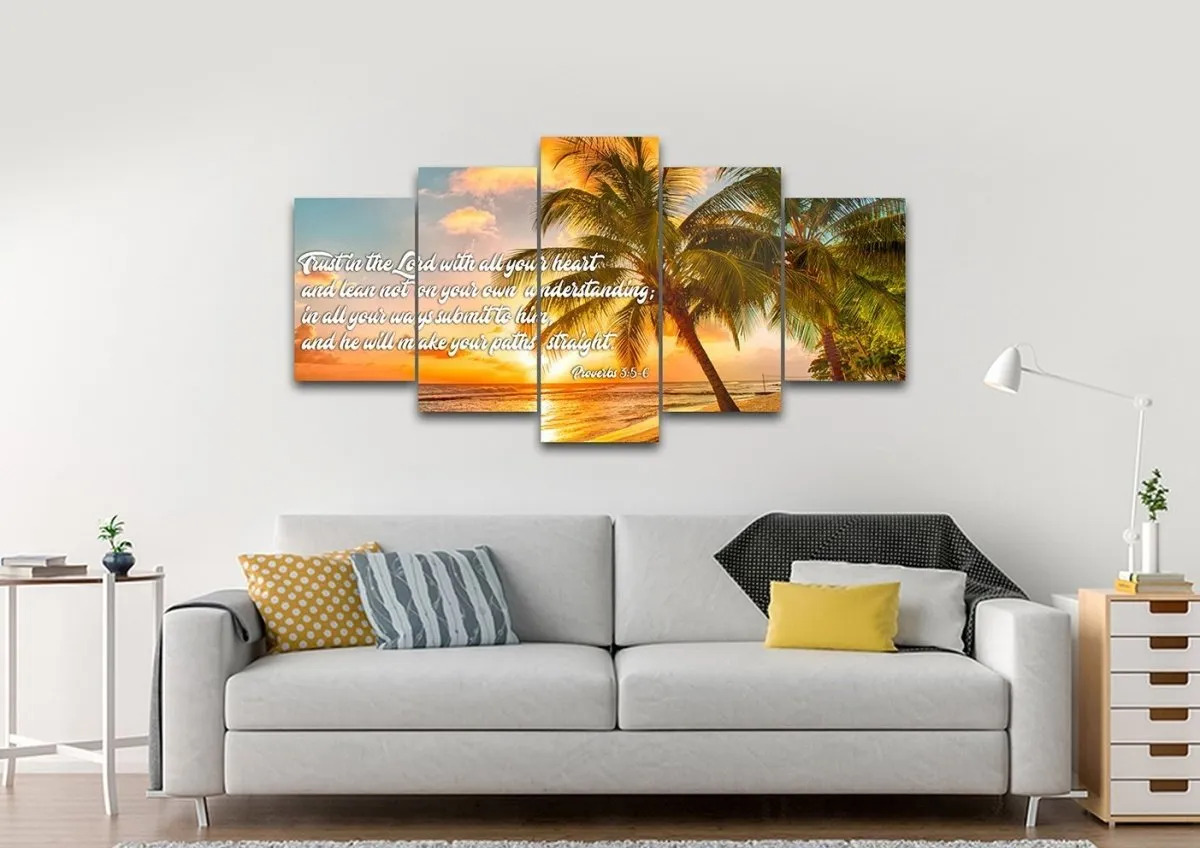 Proverbs 35-6 #4 Niv Trust In The Lord Christian Scripture Wall Art Canvas - Christian Canvas Wall Art
