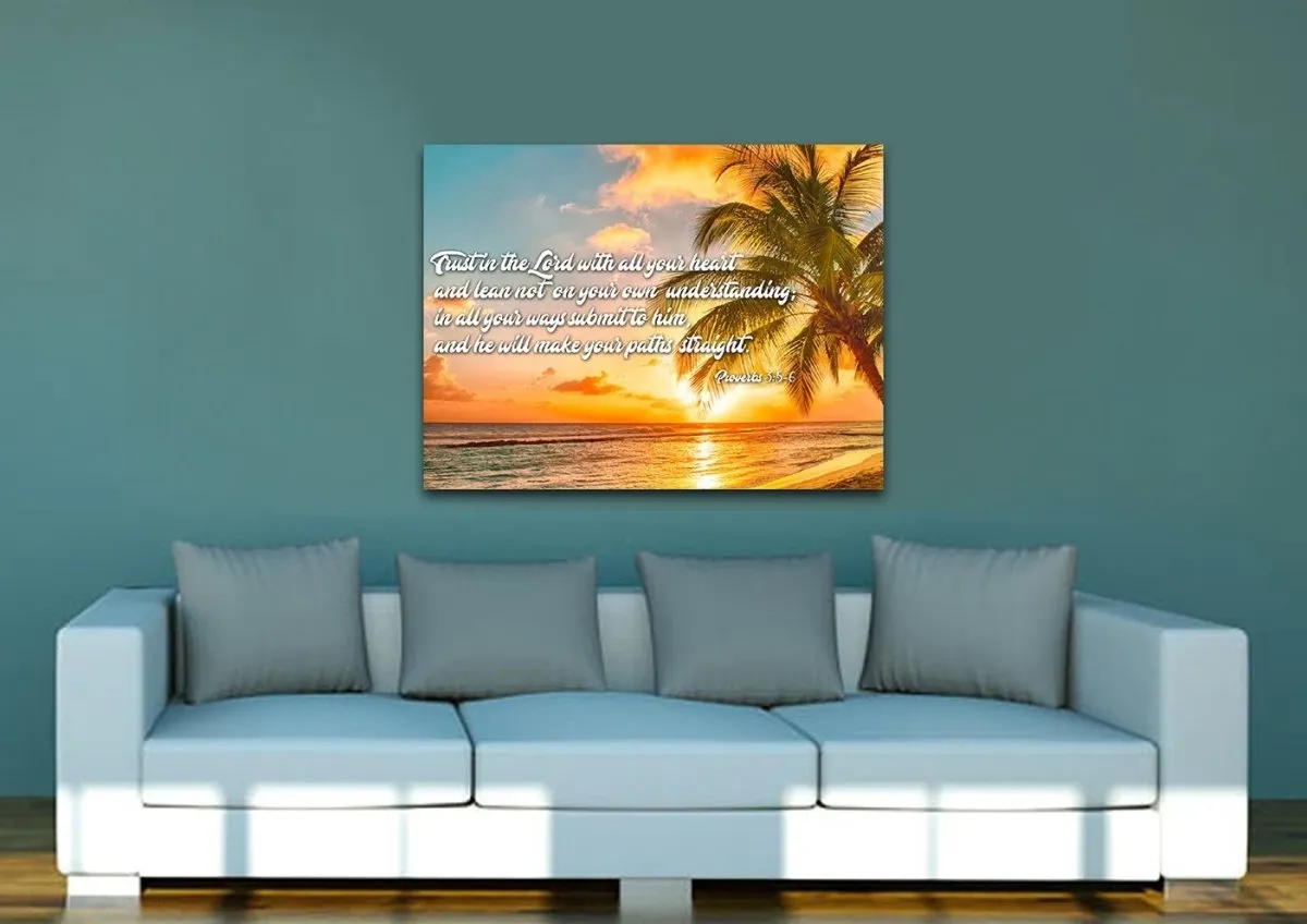 Proverbs 35-6 #4 Niv Trust In The Lord Christian Scripture Wall Art Canvas - Christian Canvas Wall Art