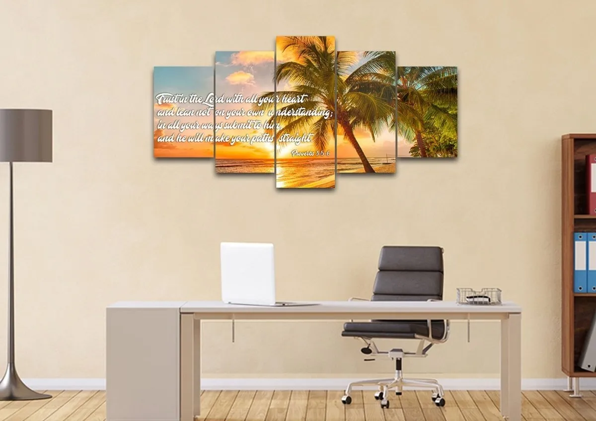 Proverbs 35-6 #4 Niv Trust In The Lord Christian Scripture Wall Art Canvas - Christian Canvas Wall Art