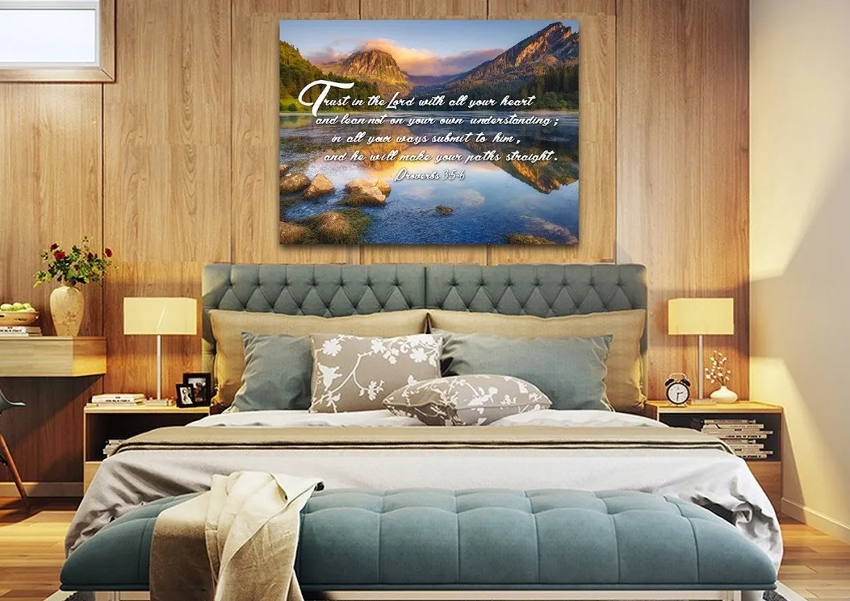 Proverbs 35-6 Niv Trust In The Lord Bible Verse Canvas Wall Art