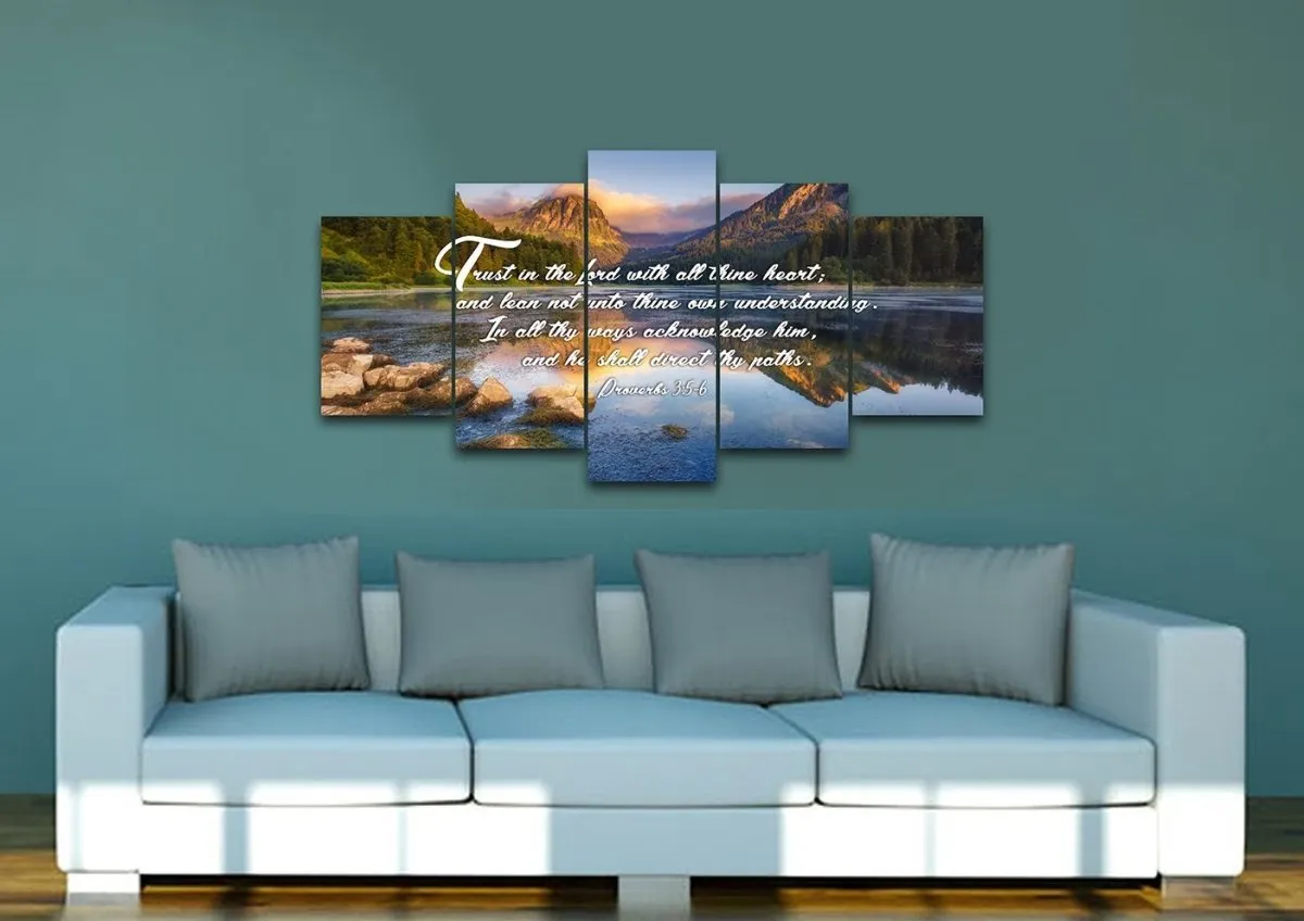 Proverbs 35-6 Niv Trust In The Lord Bible Verse Canvas Wall Art