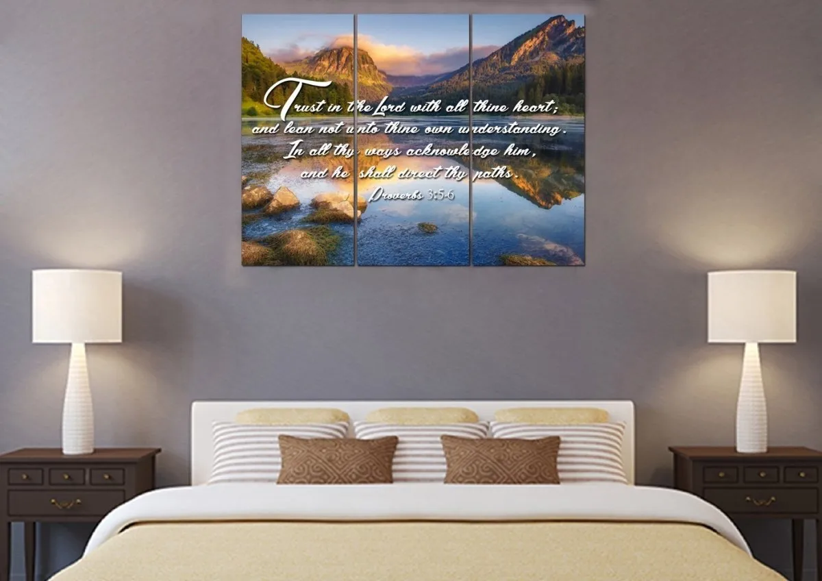 Proverbs 35-6 Niv Trust In The Lord Bible Verse Canvas Wall Art