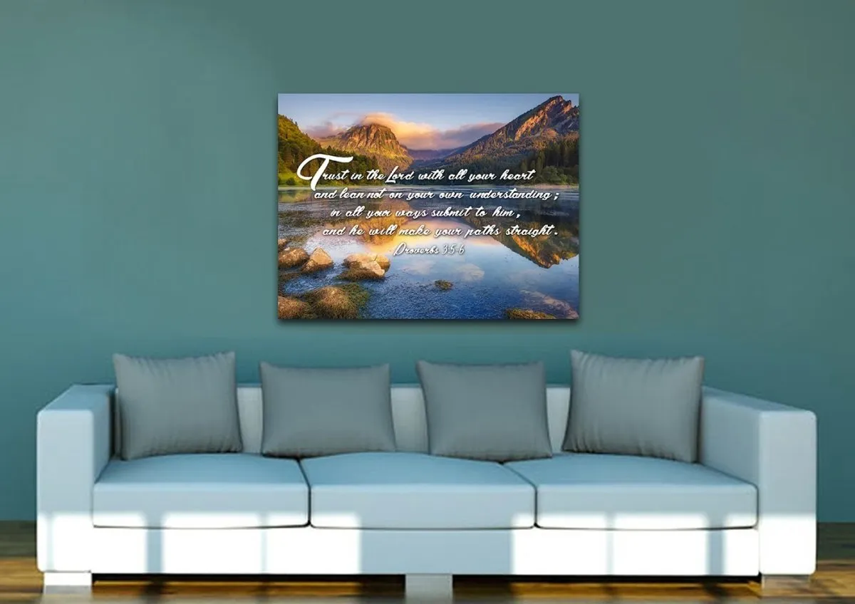 Proverbs 35-6 Niv Trust In The Lord Bible Verse Canvas Wall Art