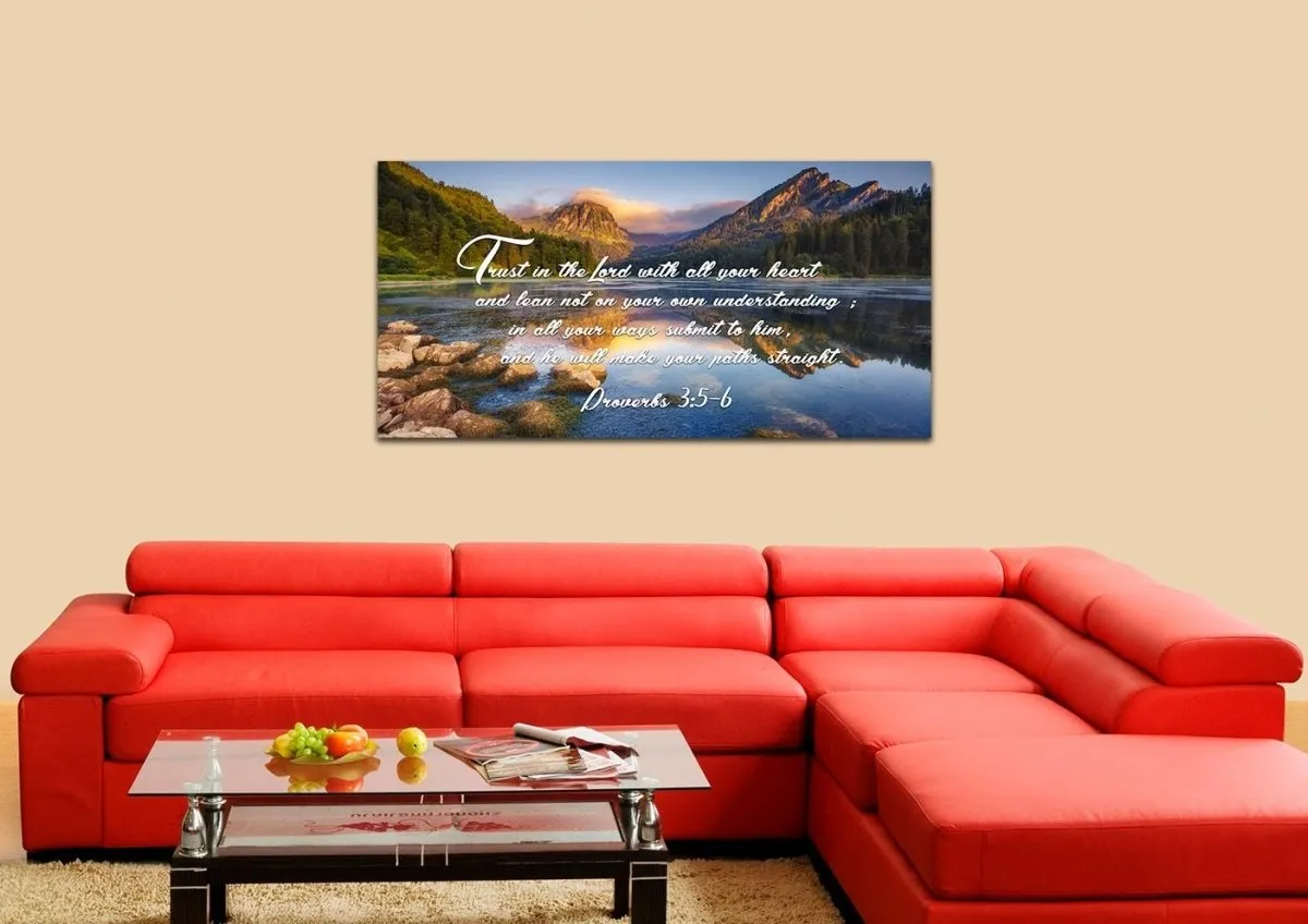 Proverbs 35-6 Niv Trust In The Lord Bible Verse Canvas Wall Art