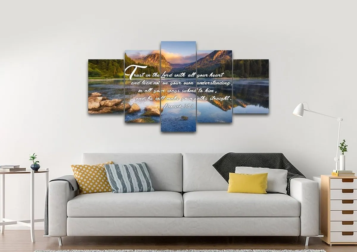 Proverbs 35-6 Niv Trust In The Lord Bible Verse Canvas Wall Art