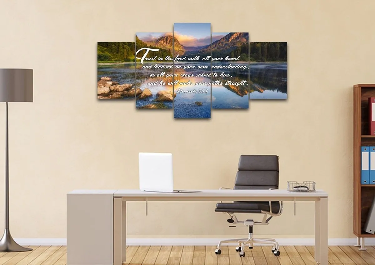 Proverbs 35-6 Niv Trust In The Lord Bible Verse Canvas Wall Art